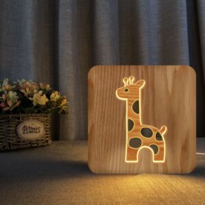 Holz-Nachtlicht „Giraffe“ – Sanftes Licht & natürliche Eleganz